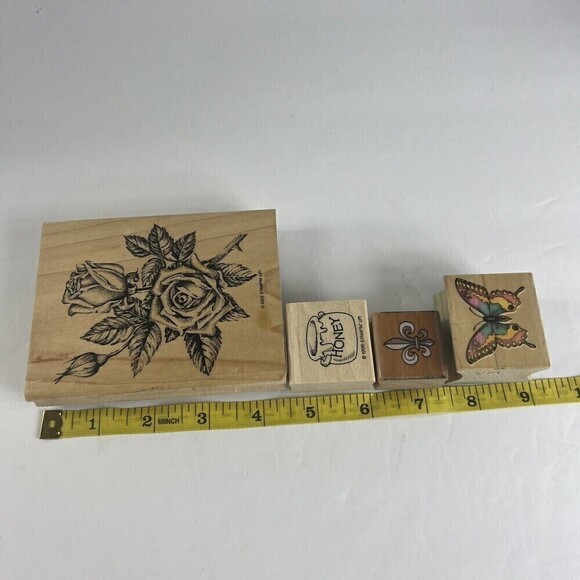 2002 Stampin Up Stipple Rose Set of 1 Stamp Rose Hard to Find - Picture 4 of 16